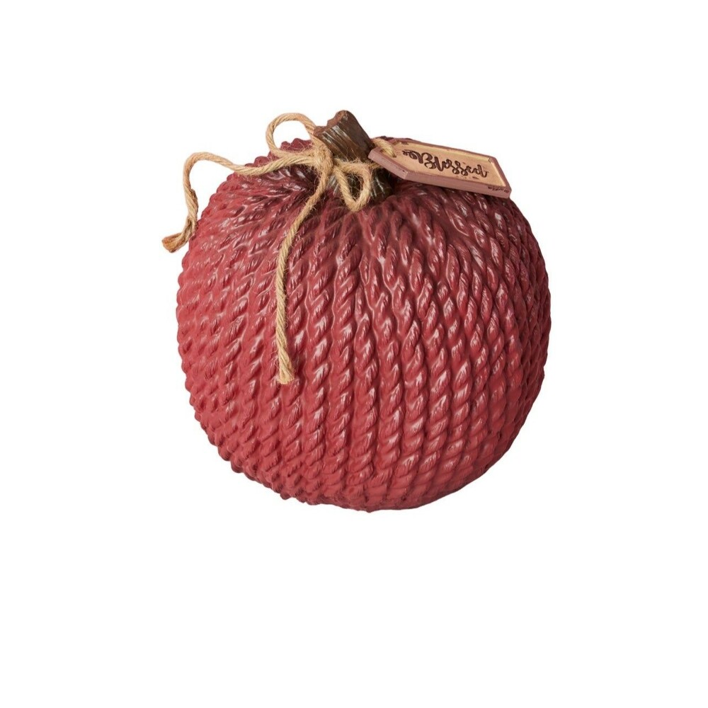 Martha Stewart 10” burgundy Rope Pumpkin Blessed Halloween decor